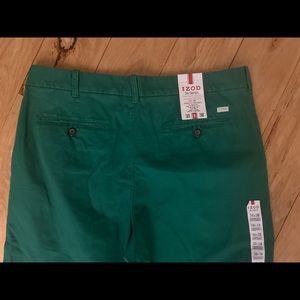 New IZOD saltwater straight fit green pants mens 38 inseam 30